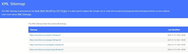 hbsvcs.co.uk XML sitemap